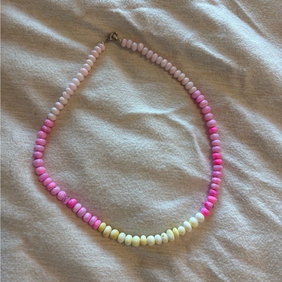 Pink and Yellow Beaded Necklace - Picture 3 of 5
